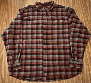 Hawx Work Gear Red/Gray/Black Plaid Cotton Flannel Long-Sleeve Shirt - Men’s 2XL